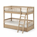 Letto a castello in legno massello di pino con scala
